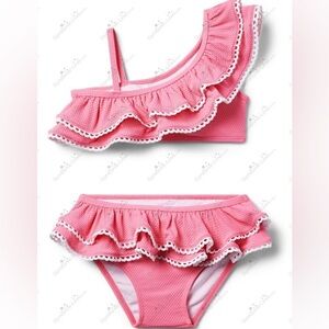 6-12 month Janie and Jack Recyled Ruffle 2 piece swim